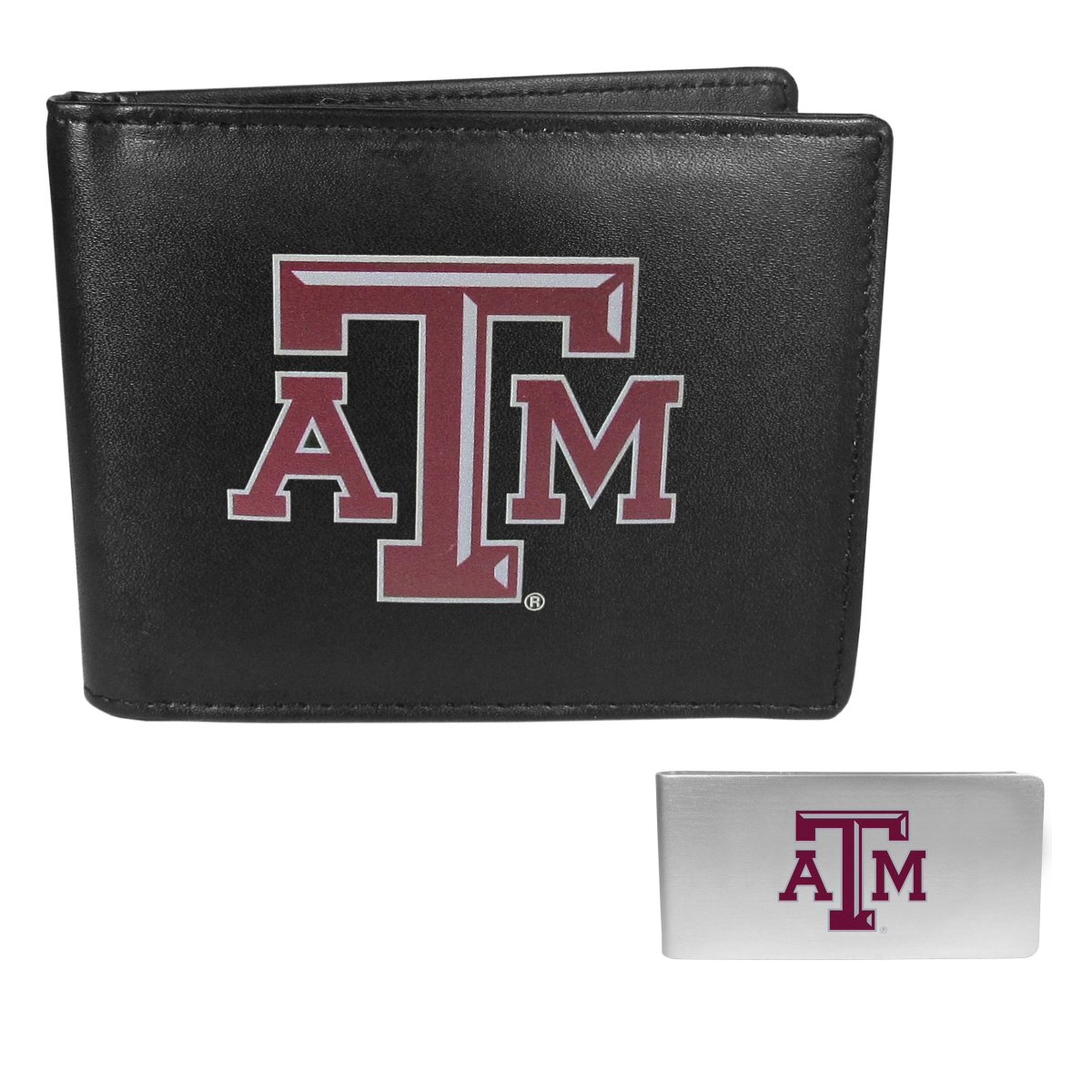 Siskiyou CLBF26BMP Unisex NCAA Texas A & M Aggies Leather Bi-fold Wallet & Money Clip