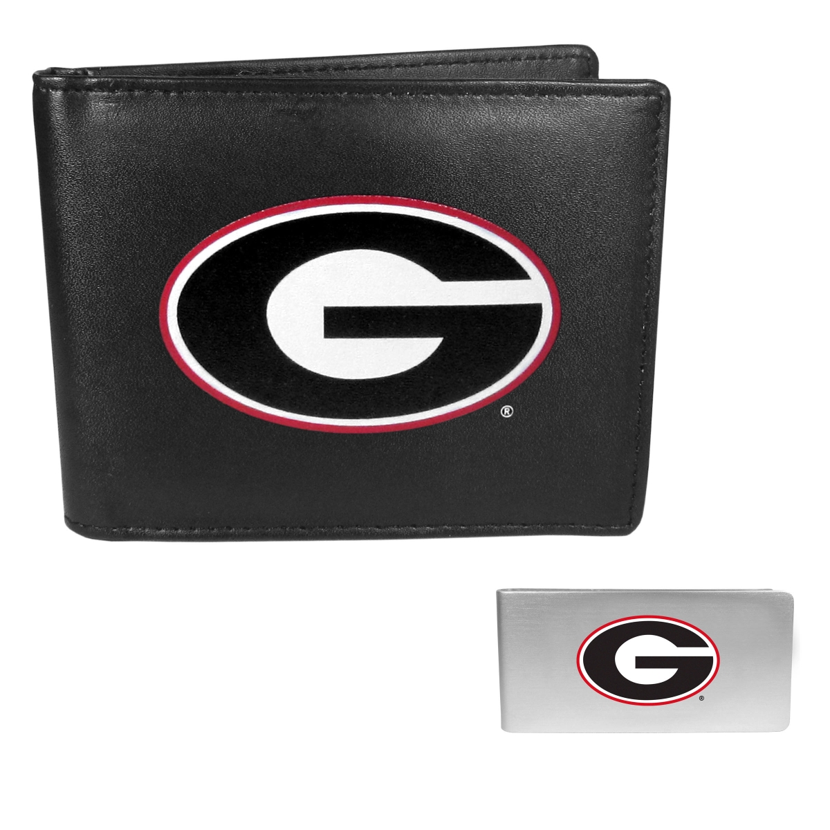 Siskiyou CLBF5BMP Unisex NCAA Georgia Bulldogs Leather Bi-Fold Wallet & Money Clip