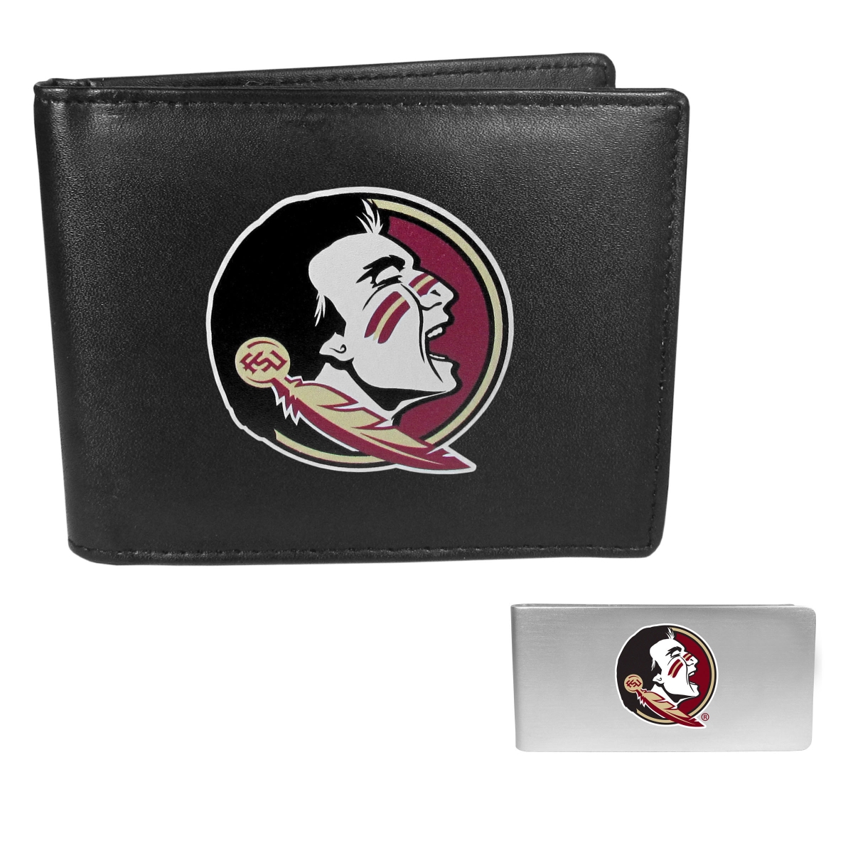 Siskiyou CLBF7BMP Unisex NCAA Florida State Seminoles Leather Bi-fold Wallet & Money Clip