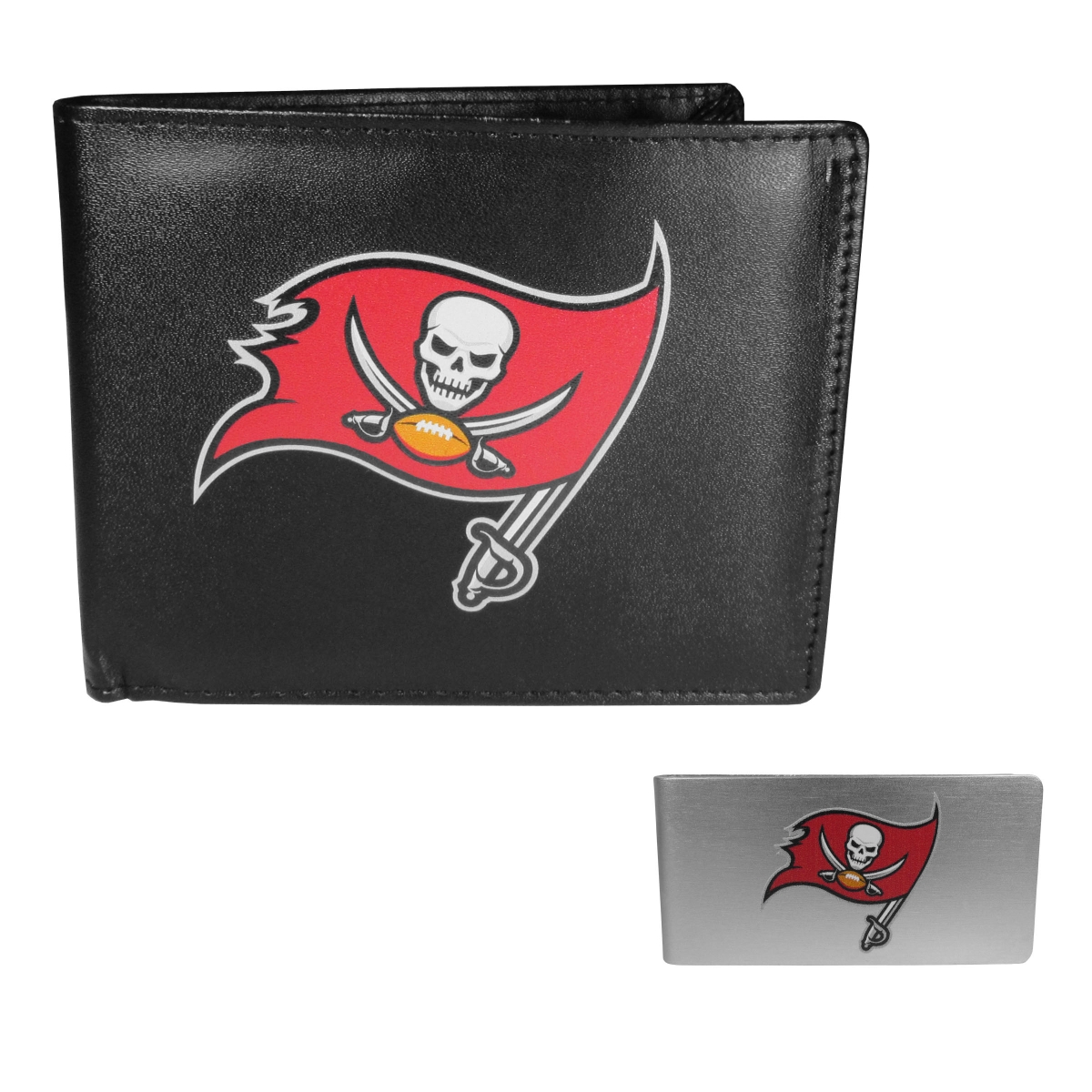 Siskiyou FLBF030BMP Unisex NFL Tampa Bay Buccaneers Leather Bi-fold Wallet & Money Clip -  SiskiyouSports