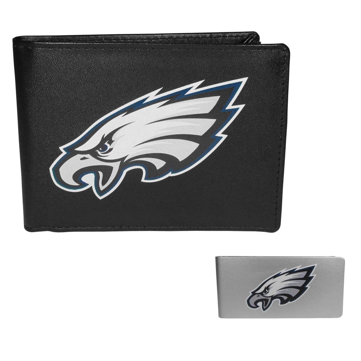 Siskiyou FLBF065BMP Unisex NFL Philadelphia Eagles Leather Bi-Fold Wallet & Money Clip