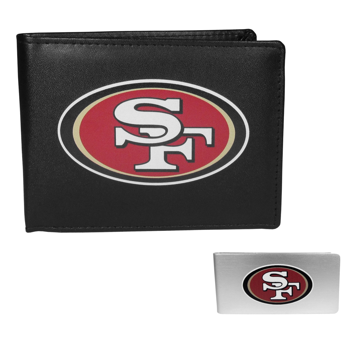 Siskiyou FLBF075BMP Unisex NFL San Francisco 49ers Leather Bi-fold Wallet & Money Clip
