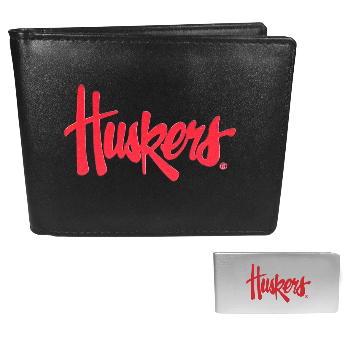 Siskiyou CBIL3BMP Unisex NCAA Nebraska Cornhuskers Bi-fold Wallet & Money Clip