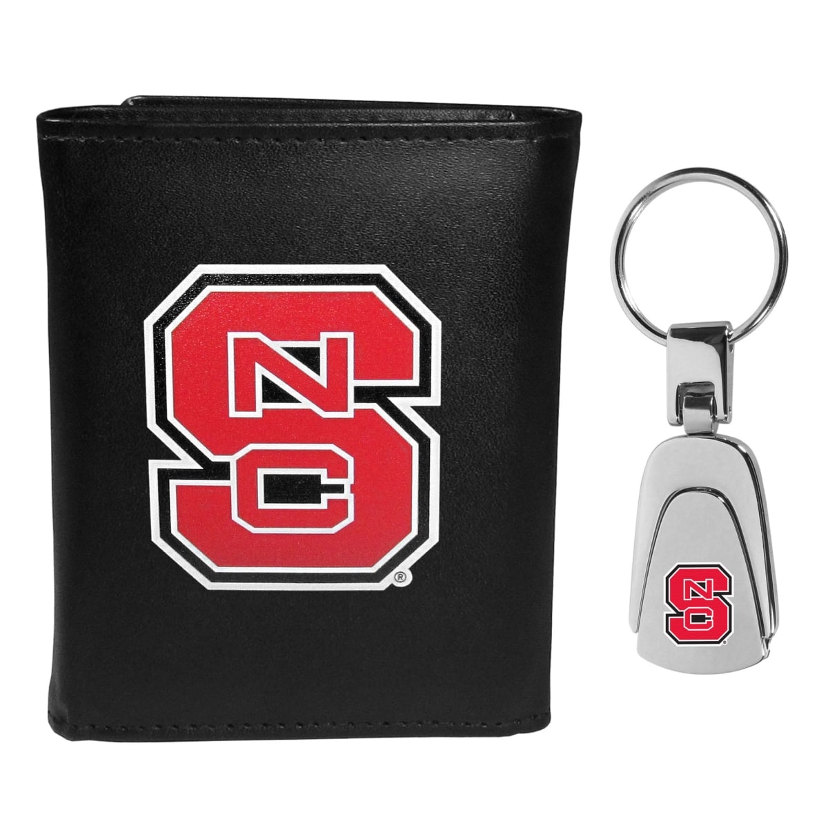 Siskiyou CTRL79KP Male NCAA North Carolina State Wolfpack Tri-fold Wallet & Steel Key Chain