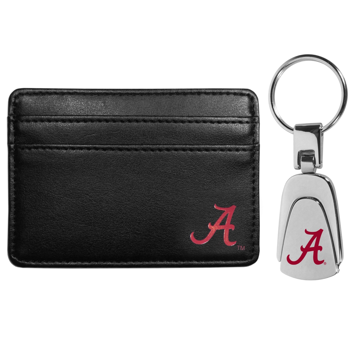 Siskiyou CWW13KP Unisex NCAA Alabama Crimson Tide Weekend Wallet & Steel Key Chain - One Size
