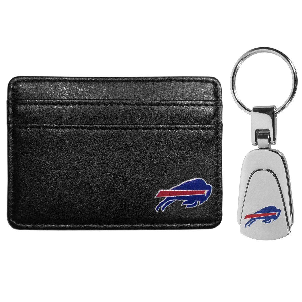 Siskiyou FWW015KP Unisex NFL Buffalo Bills Weekend Wallet & Steel Key Chain - One Size