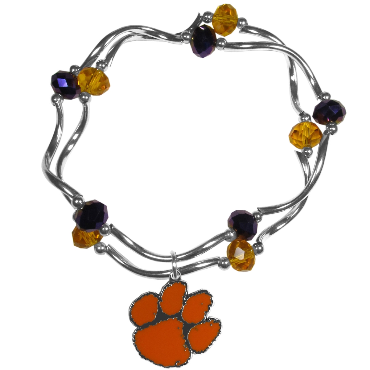 Picture of Siskiyou CCYB69 Female NCAA Clemson Tigers Crystal Bead Bracelet - One Size