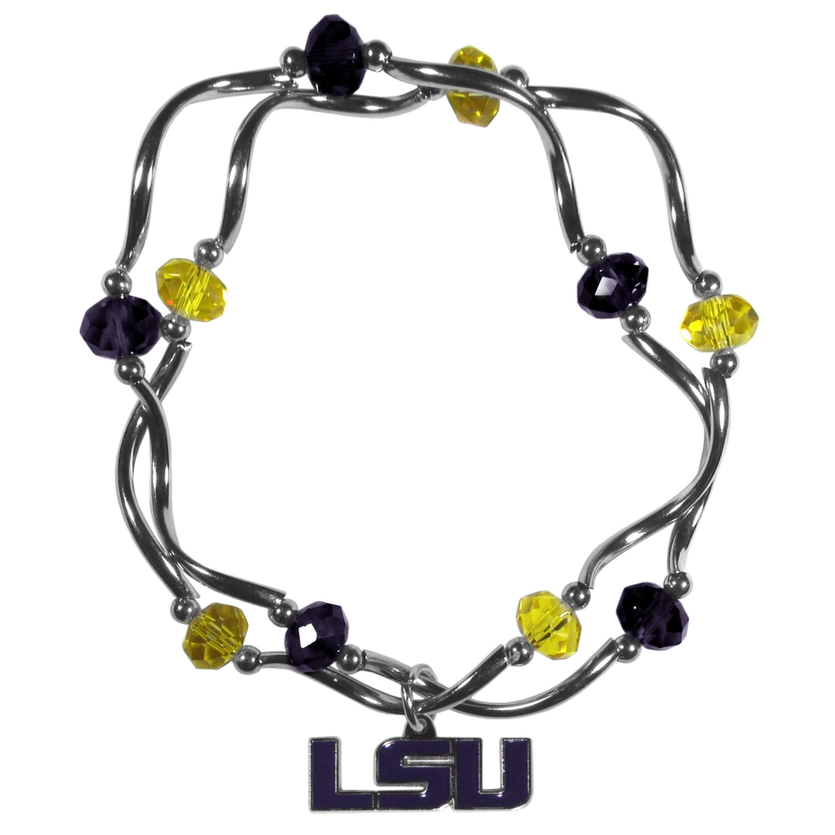 Picture of Siskiyou CCYB43 Female NCAA LSU Tigers Crystal Bead Bracelet - One Size