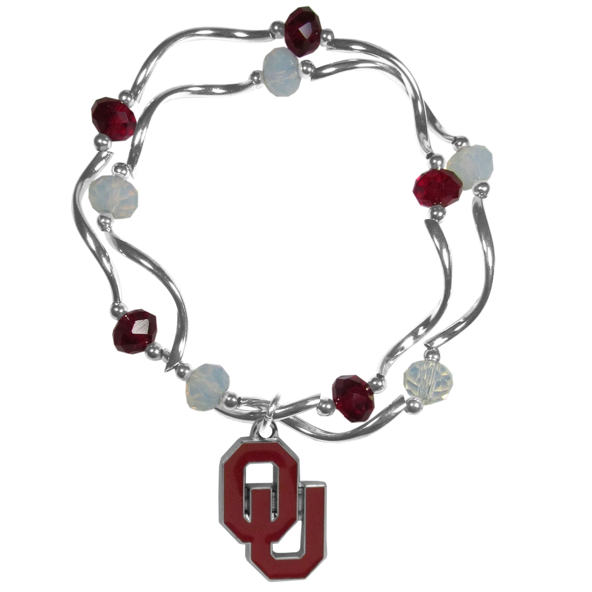 Picture of Siskiyou CCYB48 Female NCAA Oklahoma Sooners Crystal Bead Bracelet - One Size