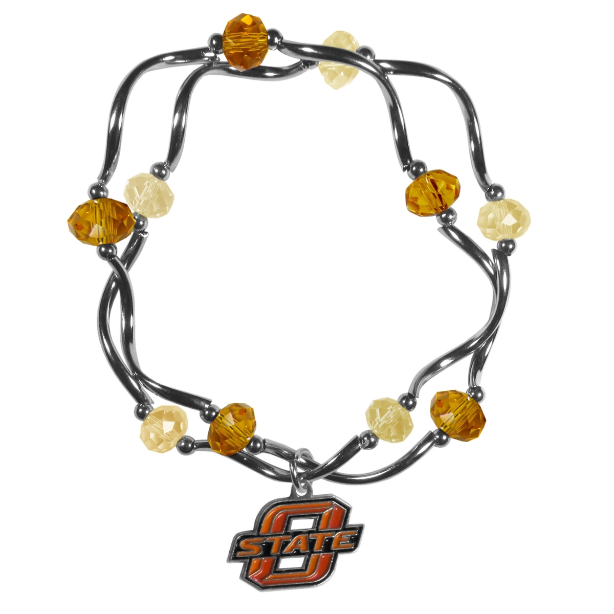 Picture of Siskiyou CCYB58 Female NCAA Oklahoma State Cowboys Crystal Bead Bracelet - One Size