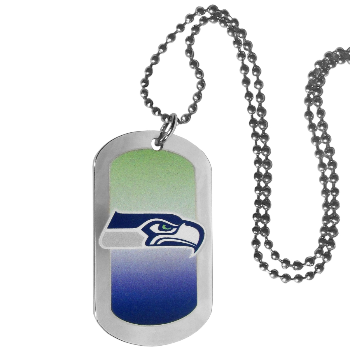 Seattle Seahawks Team Tag Necklace - Gradient Print - 26 in. - Unisex - NFL Licensed