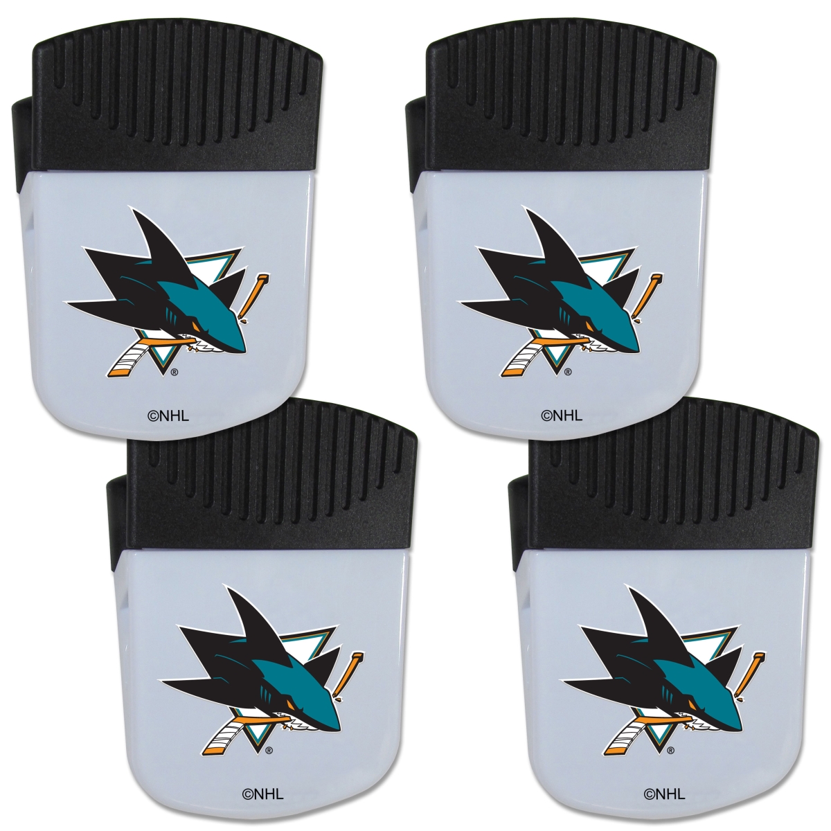Picture of Siskiyou 4HPMC115 Unisex NHL San Jose Sharks Chip Clip Magnet with Bottle Opener - Pack of 4
