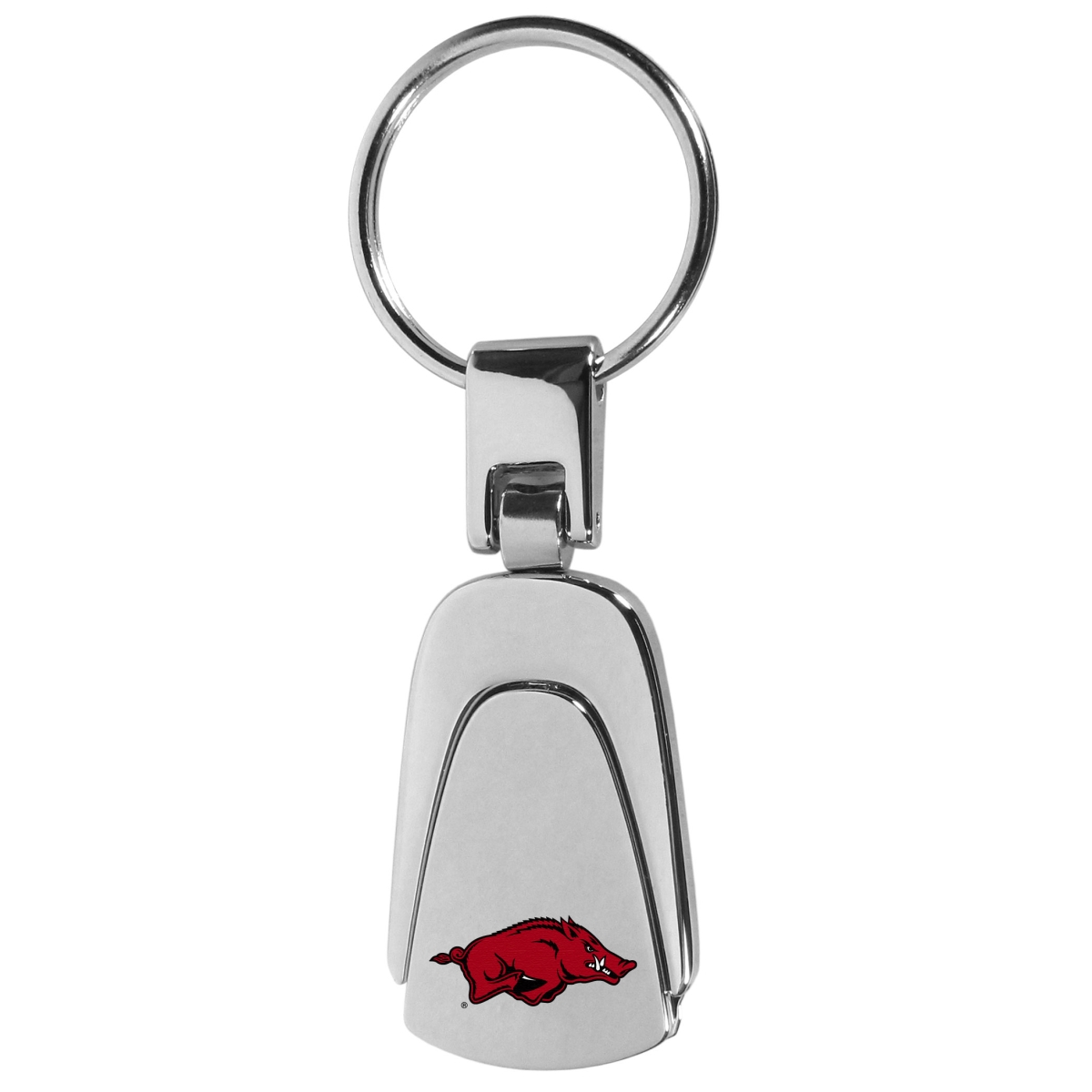 NCAA Arkansas Razorbacks Steel Teardrop Key Chain - Silver - Unisex - Officially Licensed