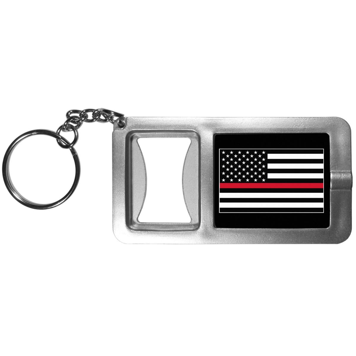 Picture of Siskiyou SFBK101 Unisex Military&#44; Patriotic & Firefighter Thin Red Line Firefighter Flag Flashlight Key Chain with Bottle Opener