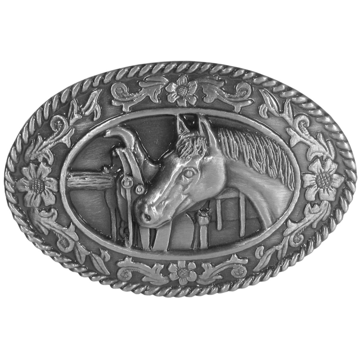 Picture of Siskiyou SW1 2 in. Horse head & Saddle Antiqued Belt Buckle
