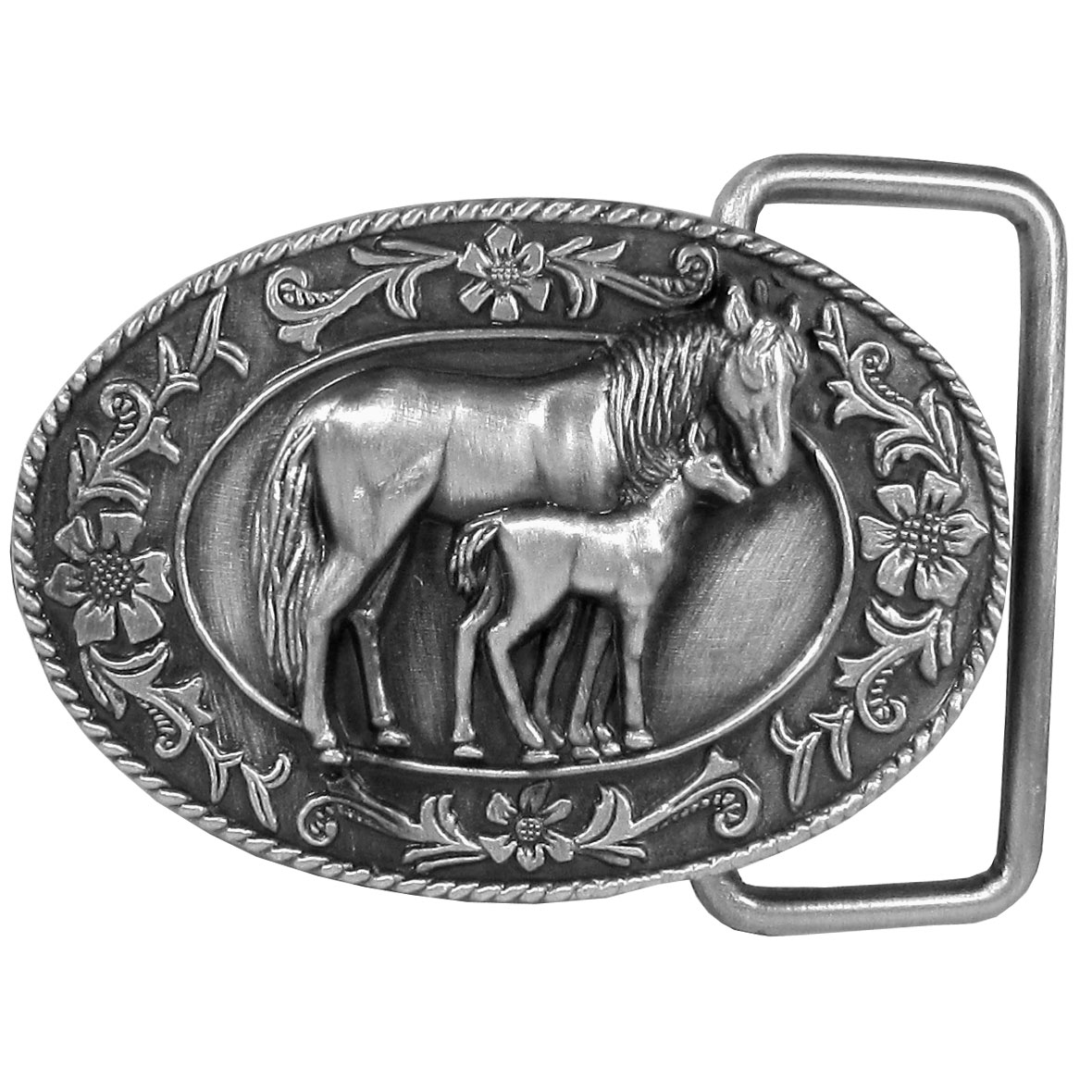 Picture of Siskiyou G4000 2 in. Western Horses Mare & Colt Antiqued Belt Buckle