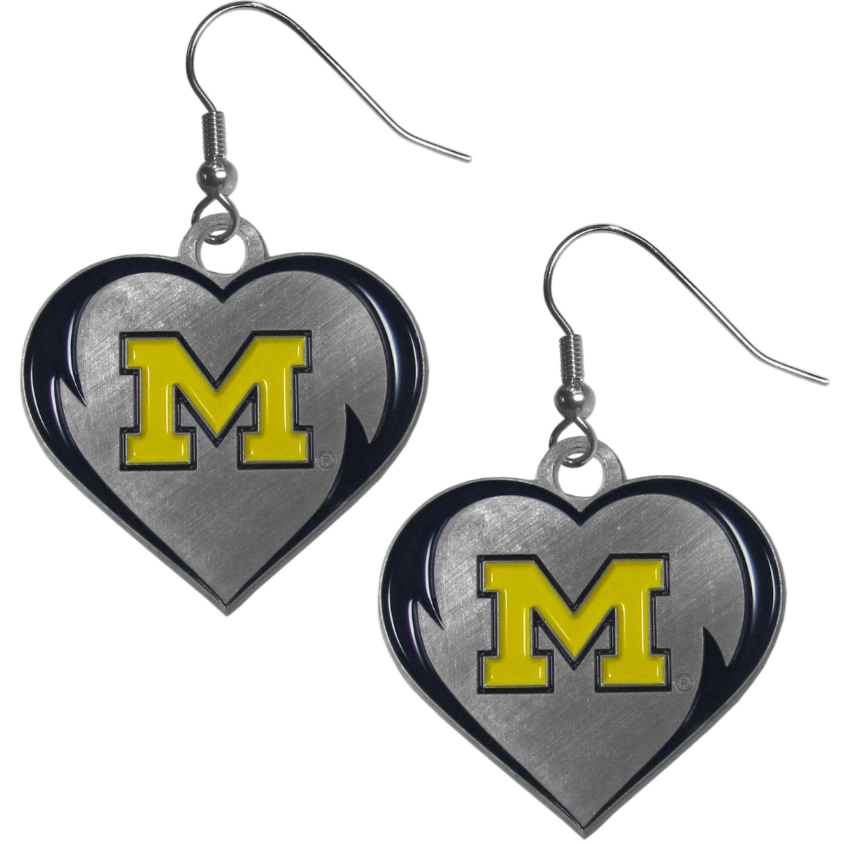 Siskiyou  Female NCAA Michigan Wolverines Heart Dangle Earrings