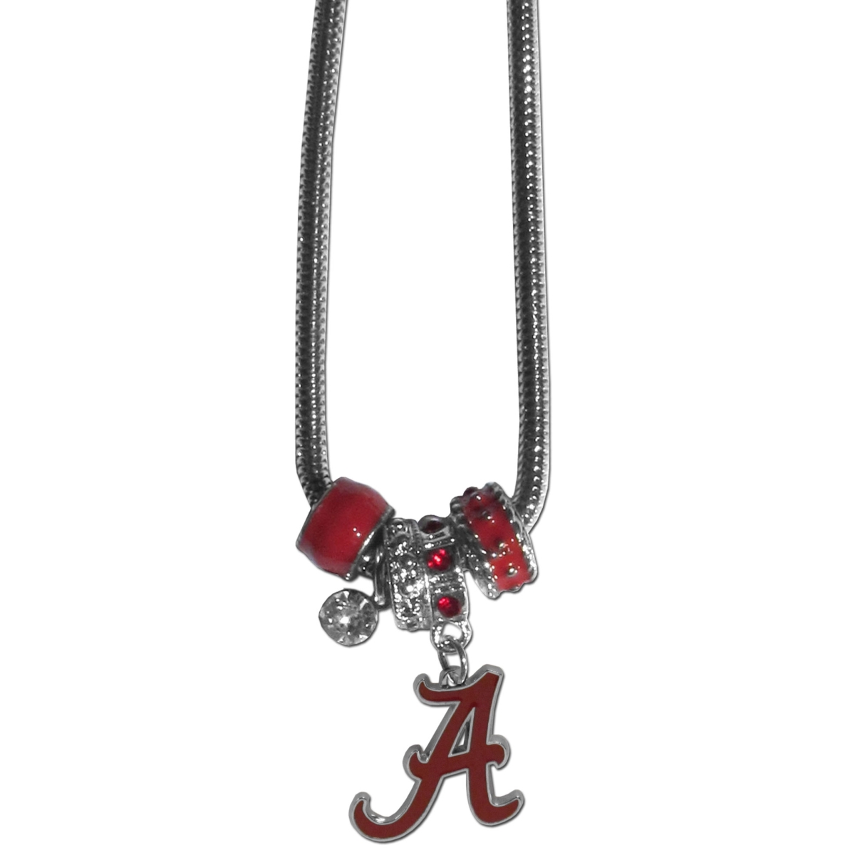 Siskiyou CBNK13 18 in. Female NCAA Alabama Crimson Tide Euro Bead Necklaces