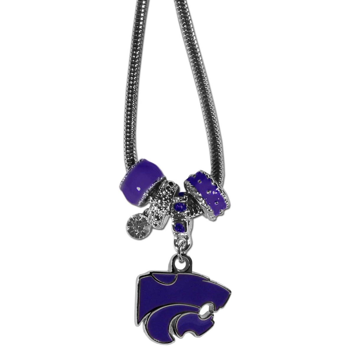 Picture of Siskiyou CBNK15 Female NCAA Kansas State Wildcats Euro Bead Necklaces