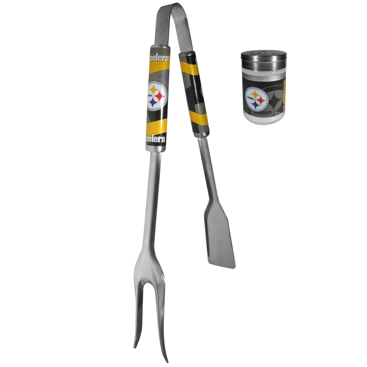 Picture of Siskiyou FBQM160SEA Unisex NFL Pittsburgh Steelers 3-in-1 BBQ Tool & Season Shaker - One Size