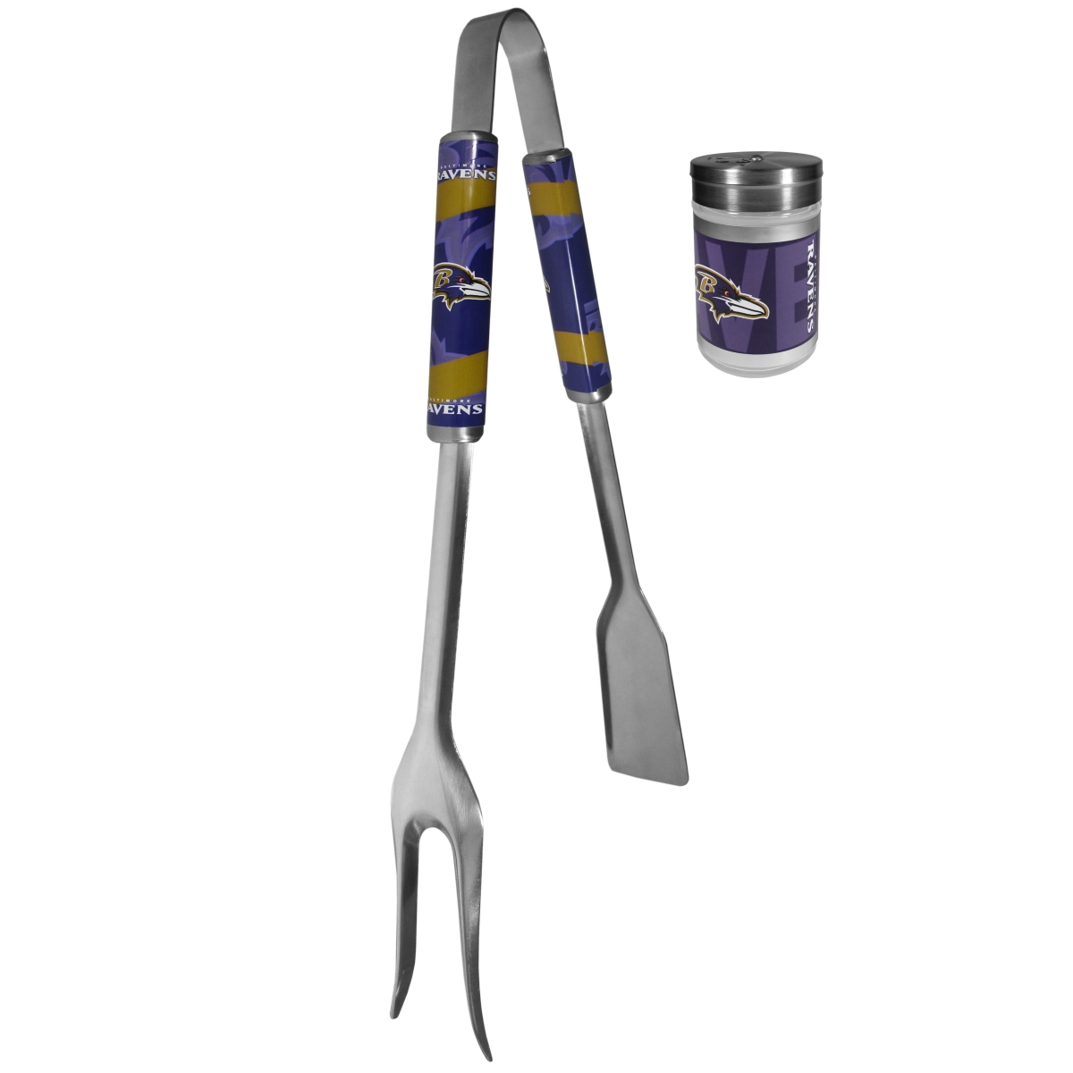 Picture of Siskiyou FBQM180SEA Unisex NFL Baltimore Ravens 3-in-1 BBQ Tool & Season Shaker - One Size