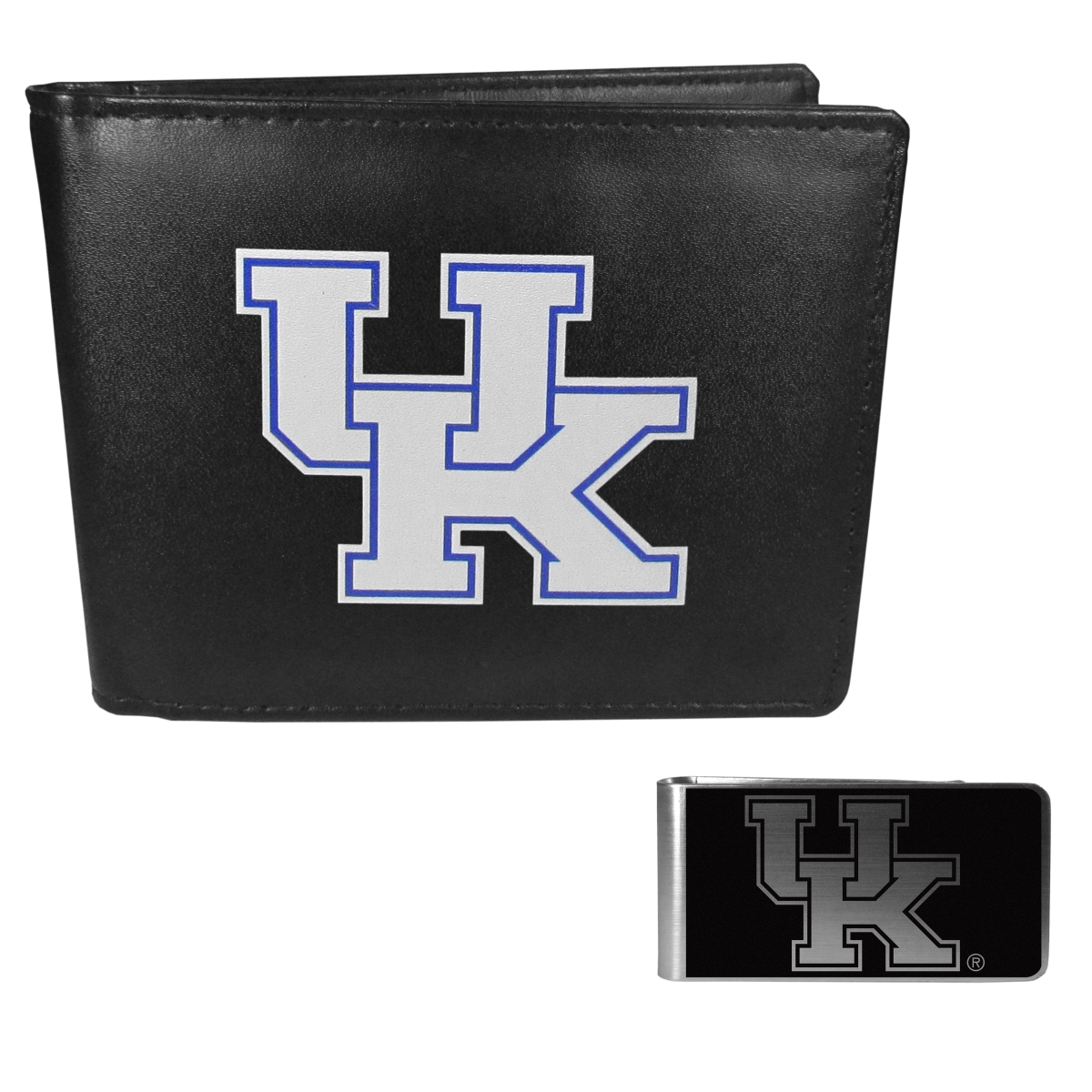 Siskiyou CBIL35BKM Male NCAA Kentucky Wildcats Bi-fold Wallet & Black Money Clip - One Size