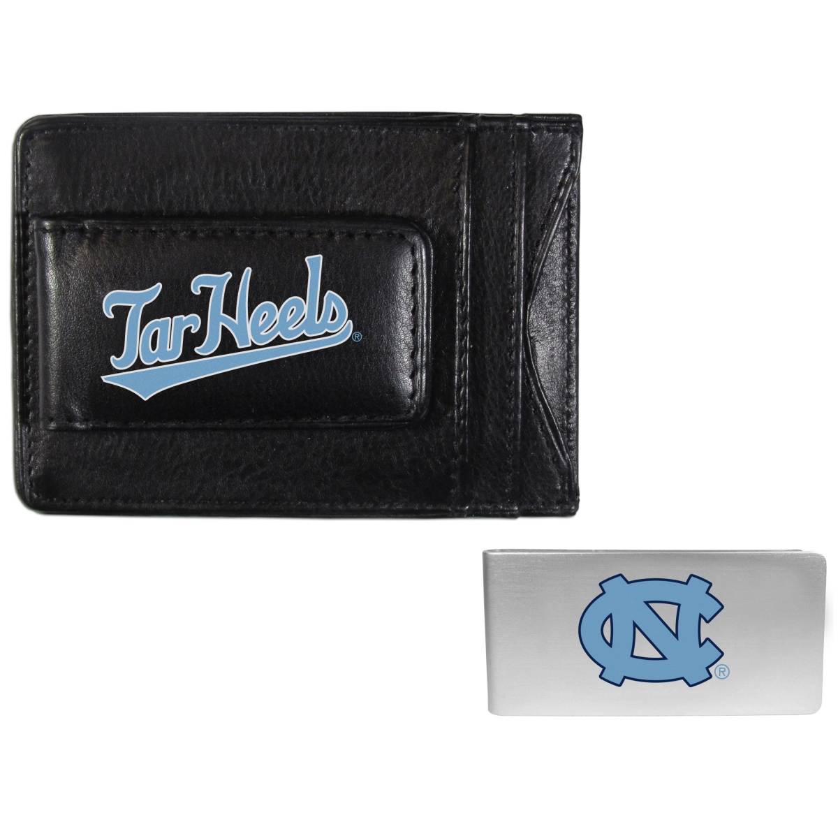 Siskiyou CCCP9BMP Unisex NCAA North Carolina Tar Heels Leather Cash & Cardholder & Money Clip - One Size