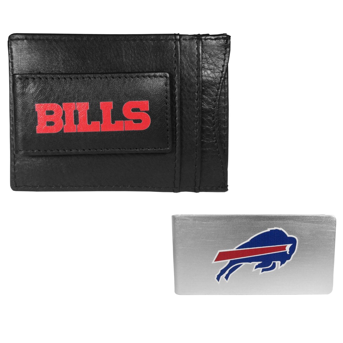 Siskiyou FCCP015BMP Unisex NFL Buffalo Bills Leather Cash & Cardholder & Money Clip - One Size