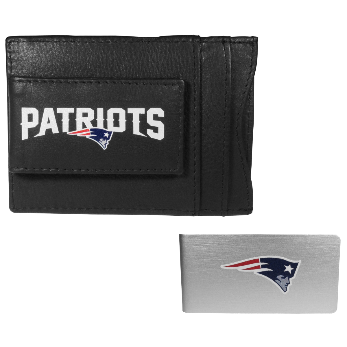 Siskiyou FCCP120BMP Unisex NFL New England Patriots Leather Cash & Cardholder & Money Clip - One Size