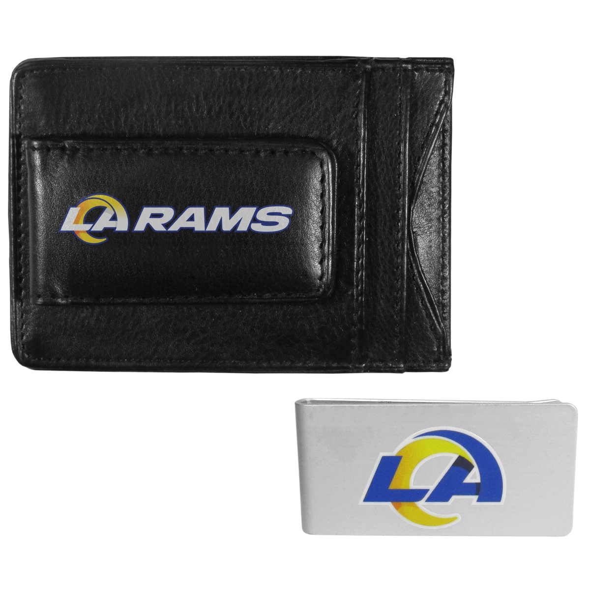 Siskiyou FCCP130BMP Unisex NFL Los Angeles Rams Leather Cash & Cardholder & Money Clip - One Size