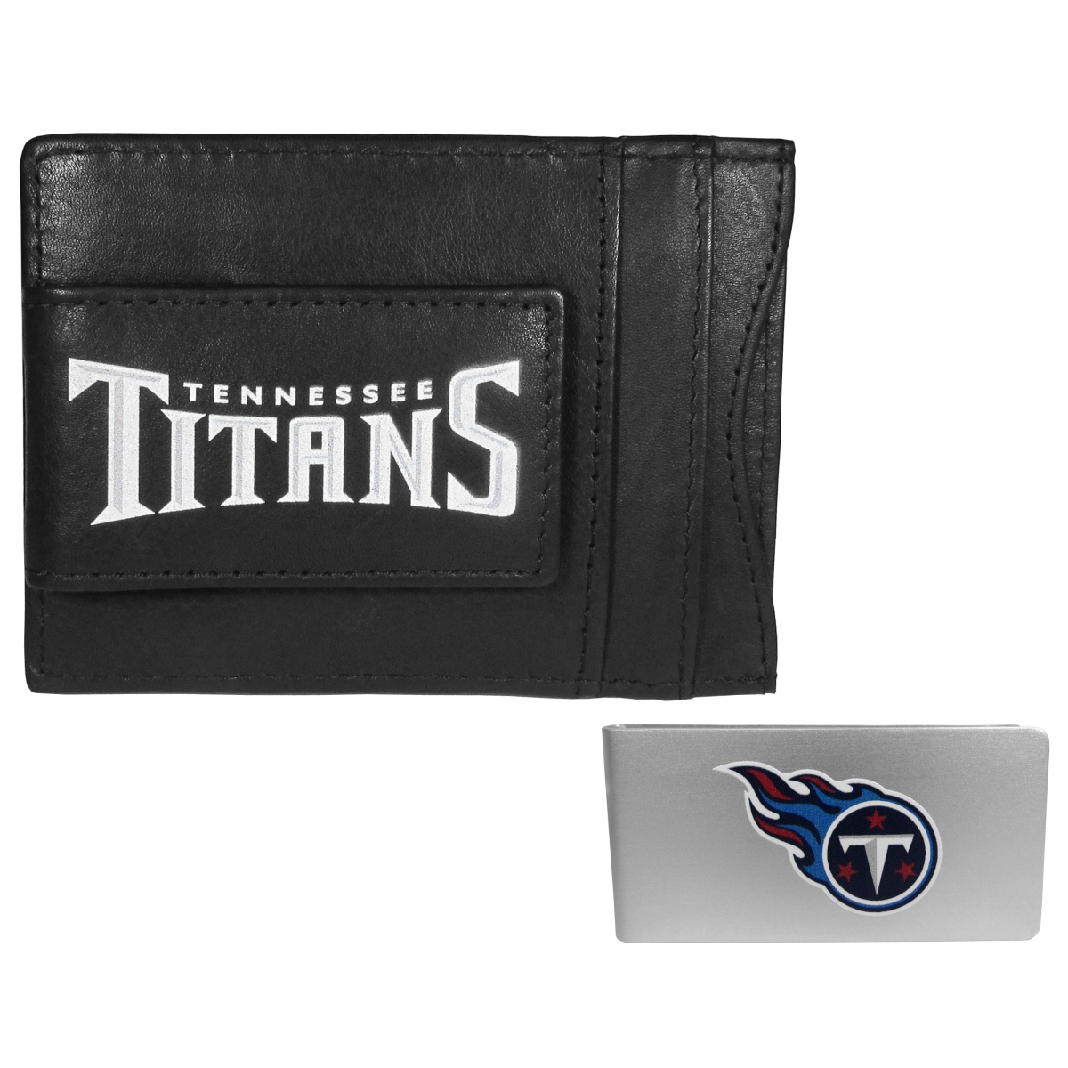 Siskiyou FCCP185BMP Unisex NFL Tennessee Titans Leather Cash & Cardholder & Money Clip - One Size