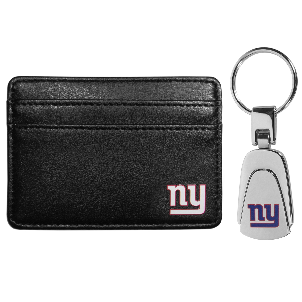 Siskiyou FWW090KP Unisex NFL New York Giants Weekend Wallet & Steel Key Chain - One Size