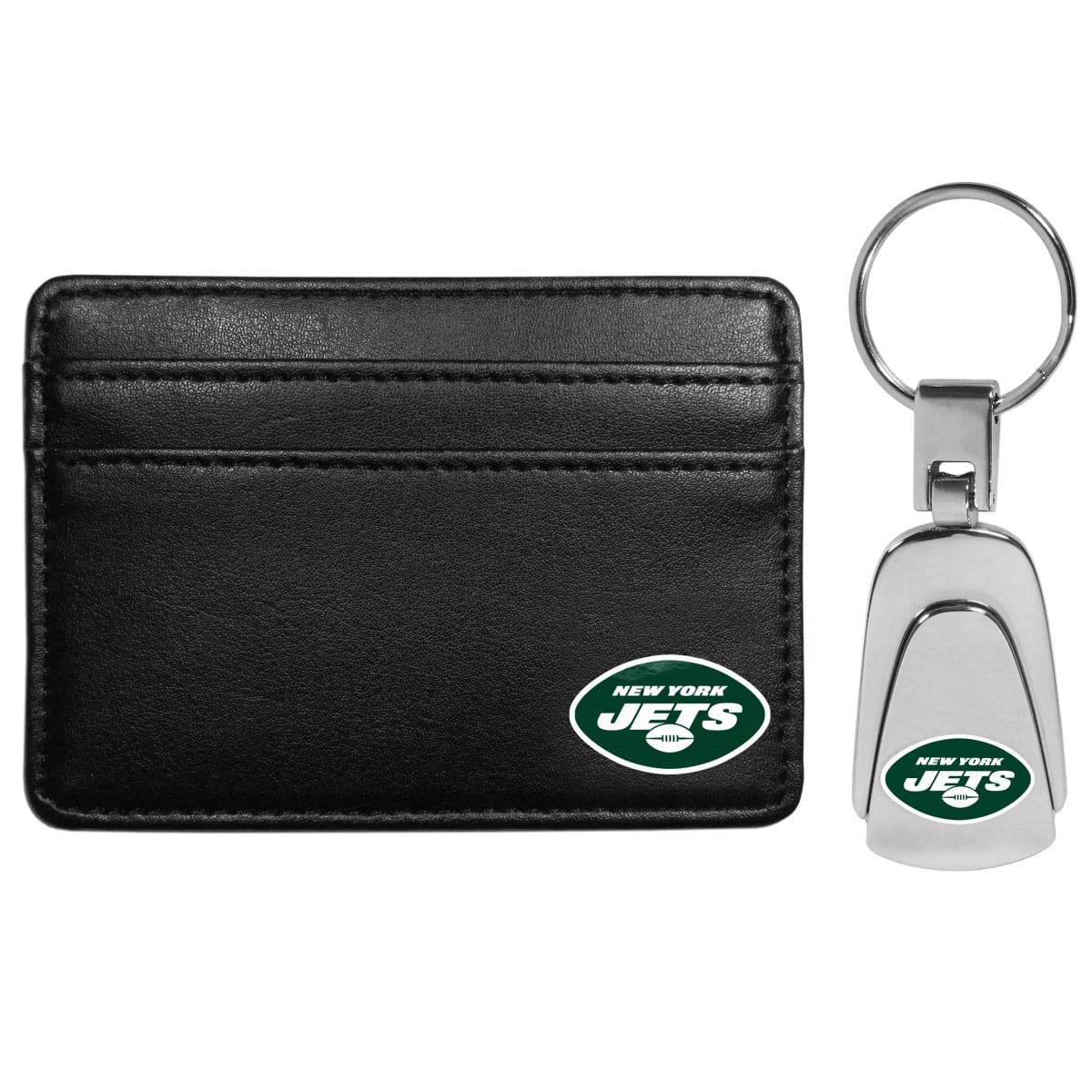 Siskiyou FWW100KP Unisex NFL New York Jets Weekend Wallet & Steel Key Chain - One Size