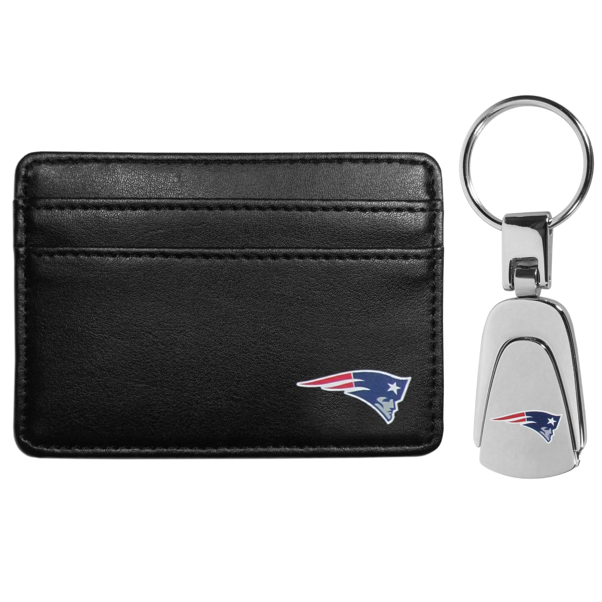 Siskiyou FWW120KP Unisex NFL New England Patriots Weekend Wallet & Steel Key Chain - One Size