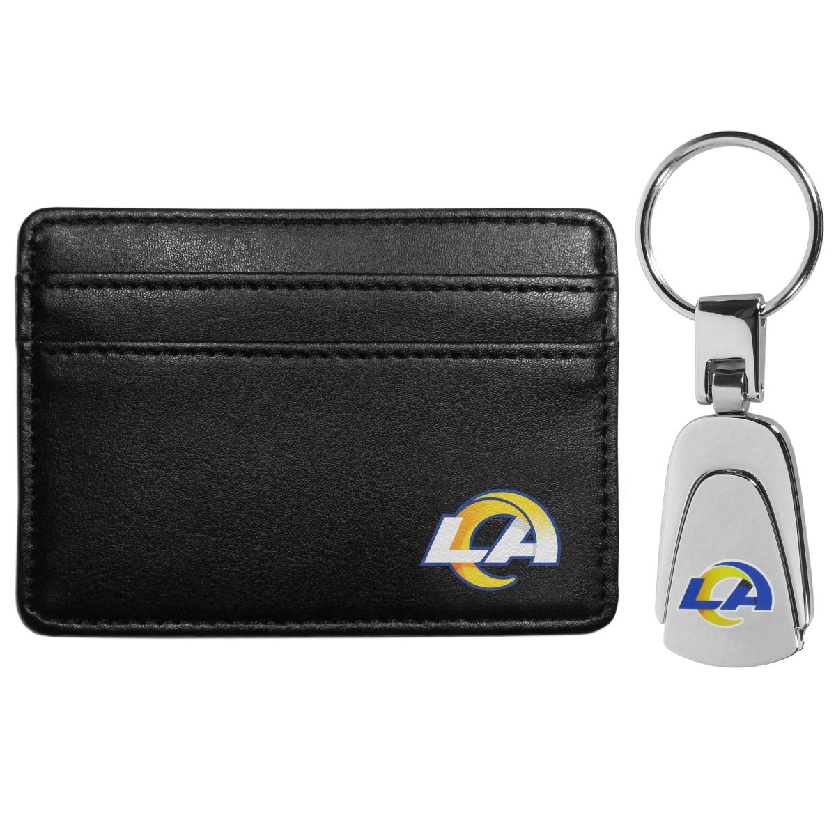 Siskiyou FWW130KP Unisex NFL Los Angeles Rams Weekend Wallet & Steel Key Chain - One Size