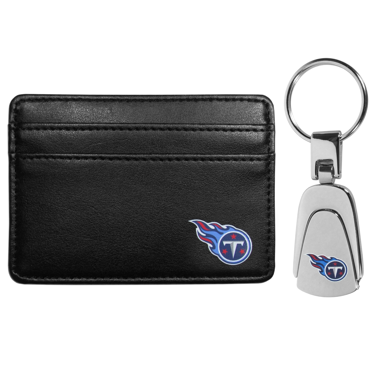 Siskiyou FWW185KP Unisex NFL Tennessee Titans Weekend Wallet & Steel Key Chain - One Size