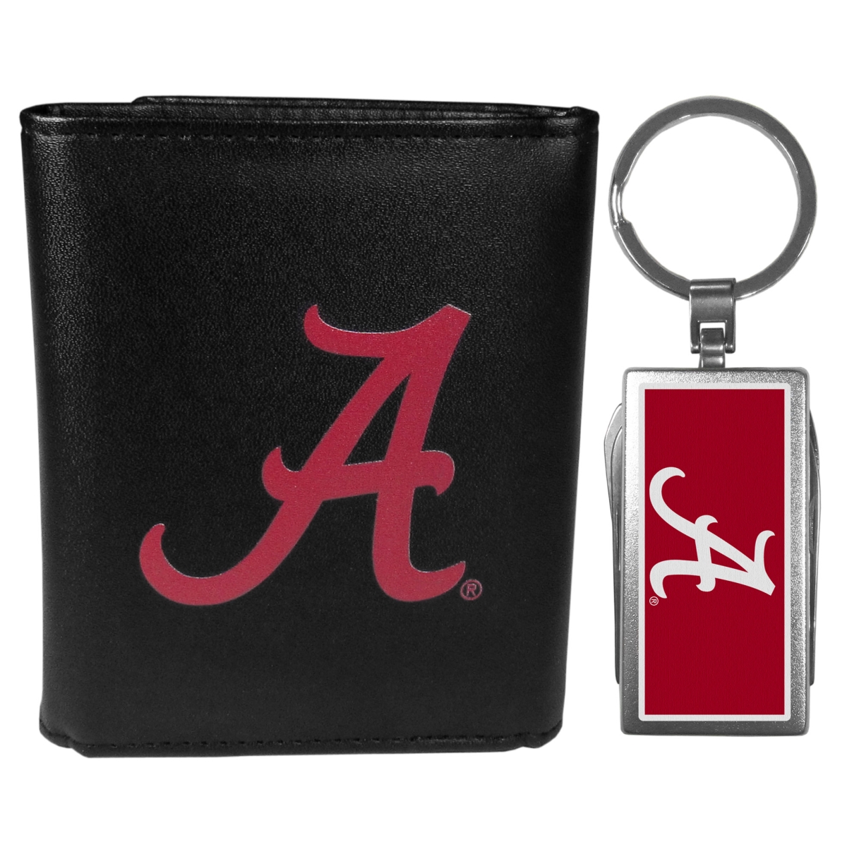 Siskiyou CTRL13MTC Male NCAA Alabama Crimson Tide Tri-fold Wallet & Multi-tool Key Chain