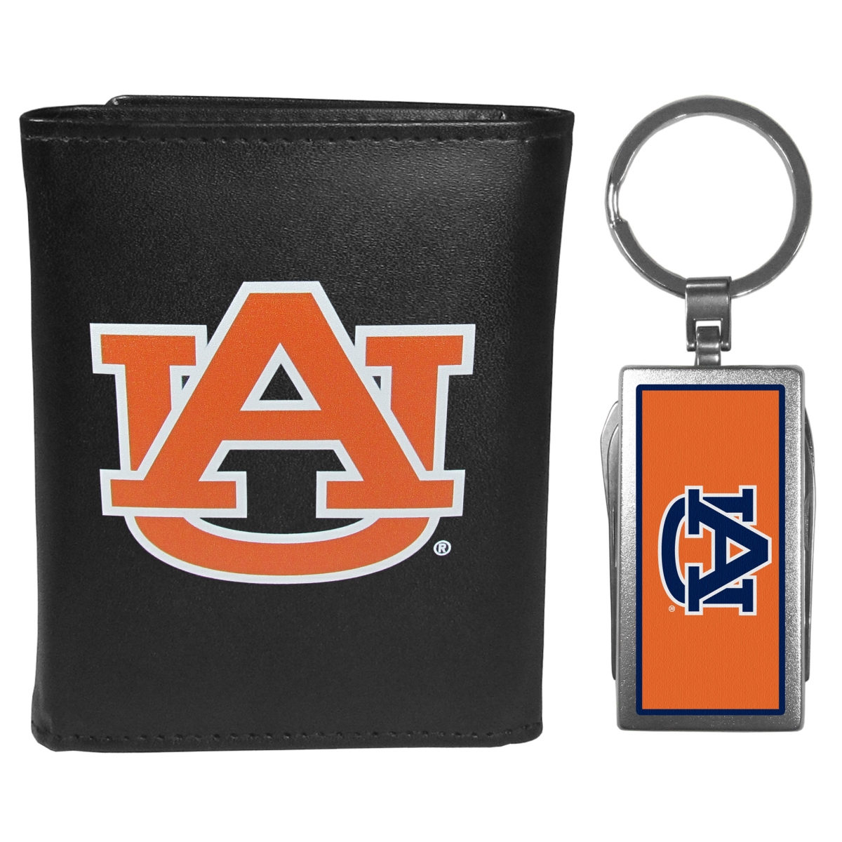Siskiyou CTRL42MTC Male NCAA Auburn Tigers Tri-fold Wallet & Multi-tool Key Chain