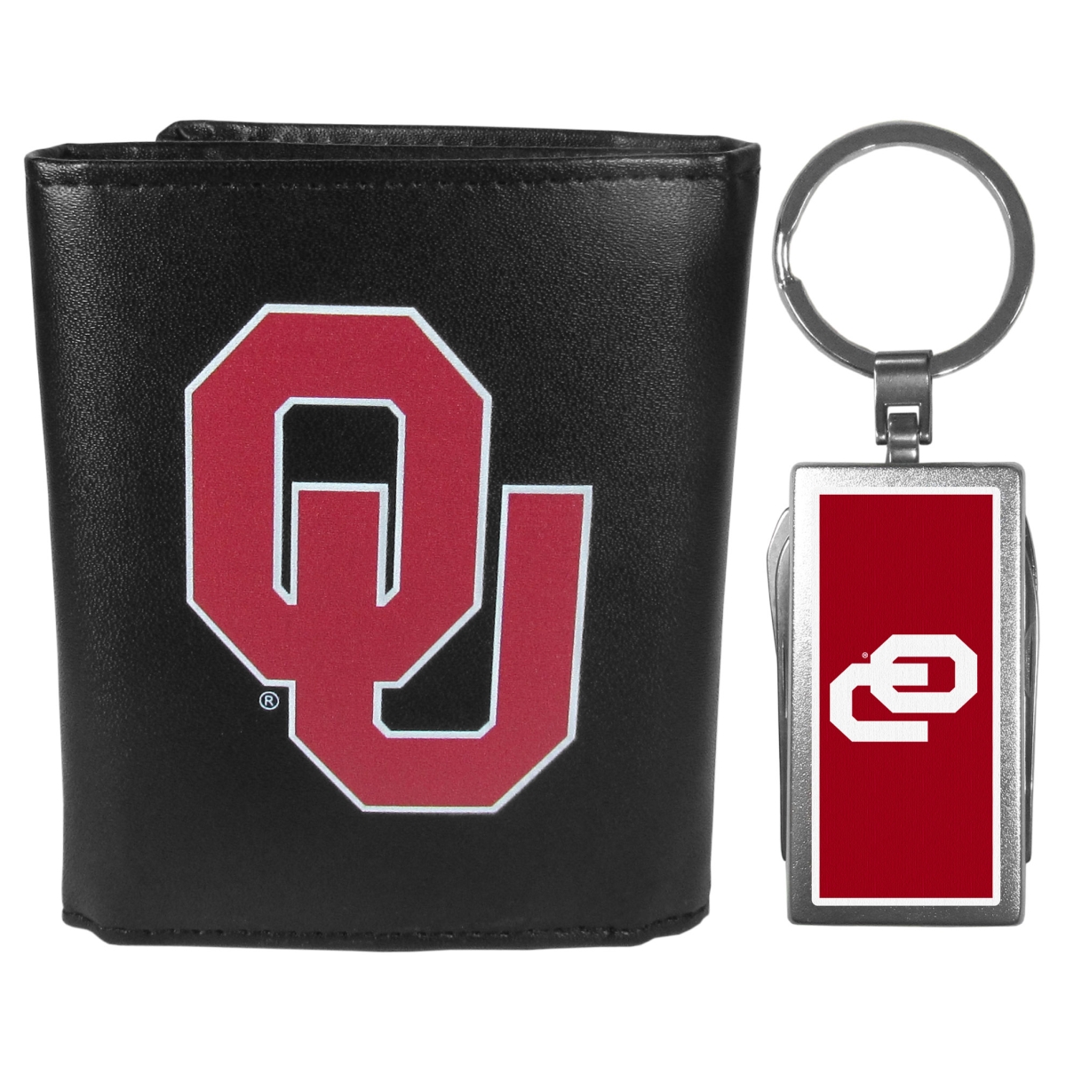 Siskiyou CTRL48MTC Male NCAA Oklahoma Sooners Tri-fold Wallet & Multi-tool Key Chain
