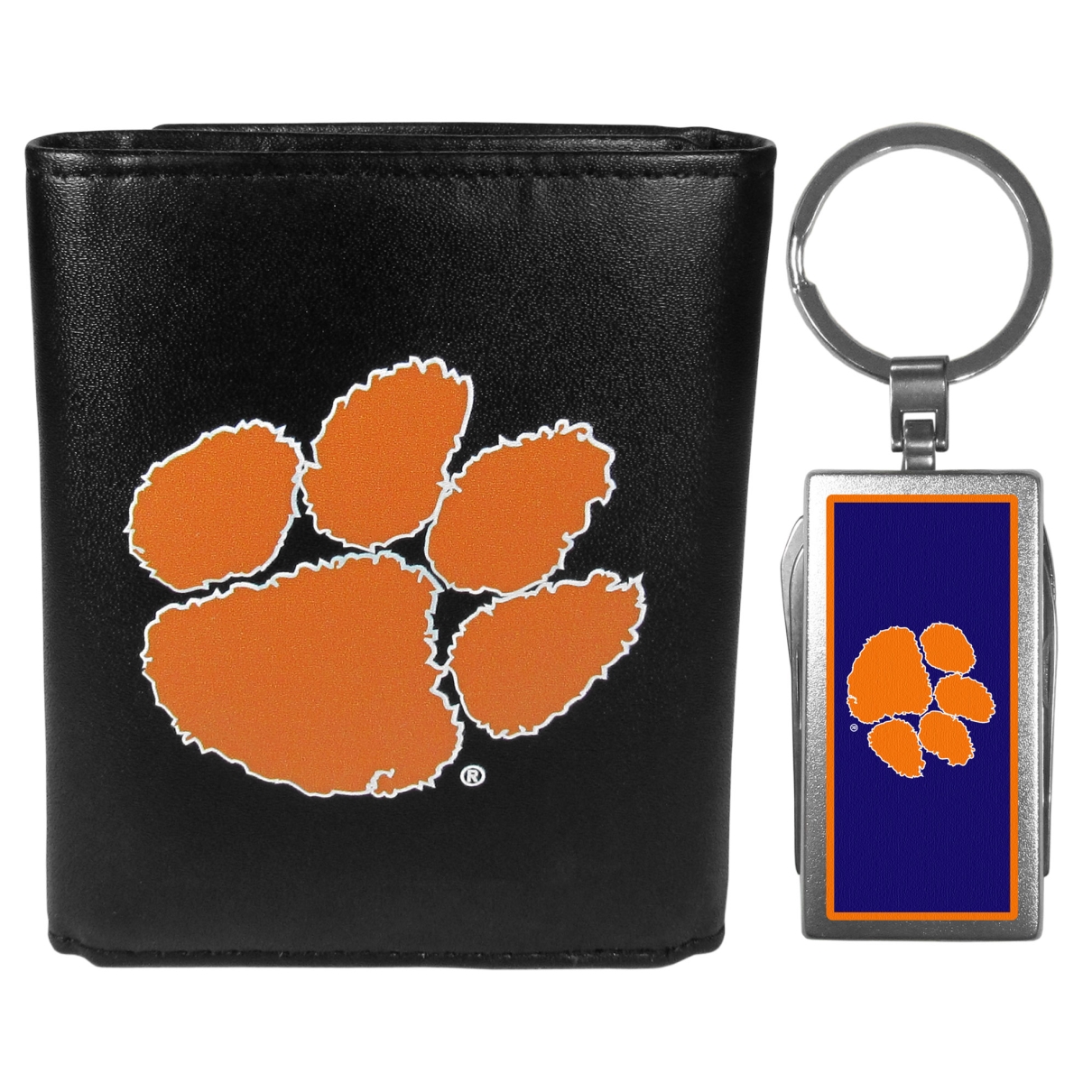 Siskiyou CTRL69MTC Male NCAA Clemson Tigers Tri-fold Wallet & Multi-tool Key Chain