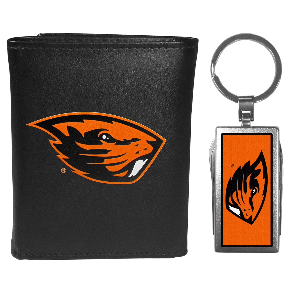 Siskiyou CTRL72MTC Male NCAA Oregon State Beavers Tri-fold Wallet & Multi-tool Key Chain