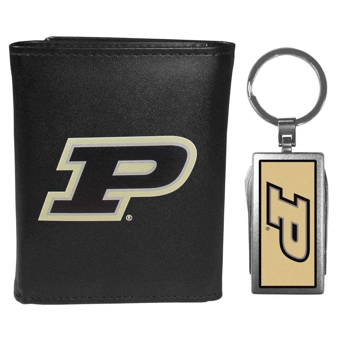 Siskiyou CTRL84MTC Male NCAA Purdue Boilermakers Tri-fold Wallet & Multi-tool Key Chain