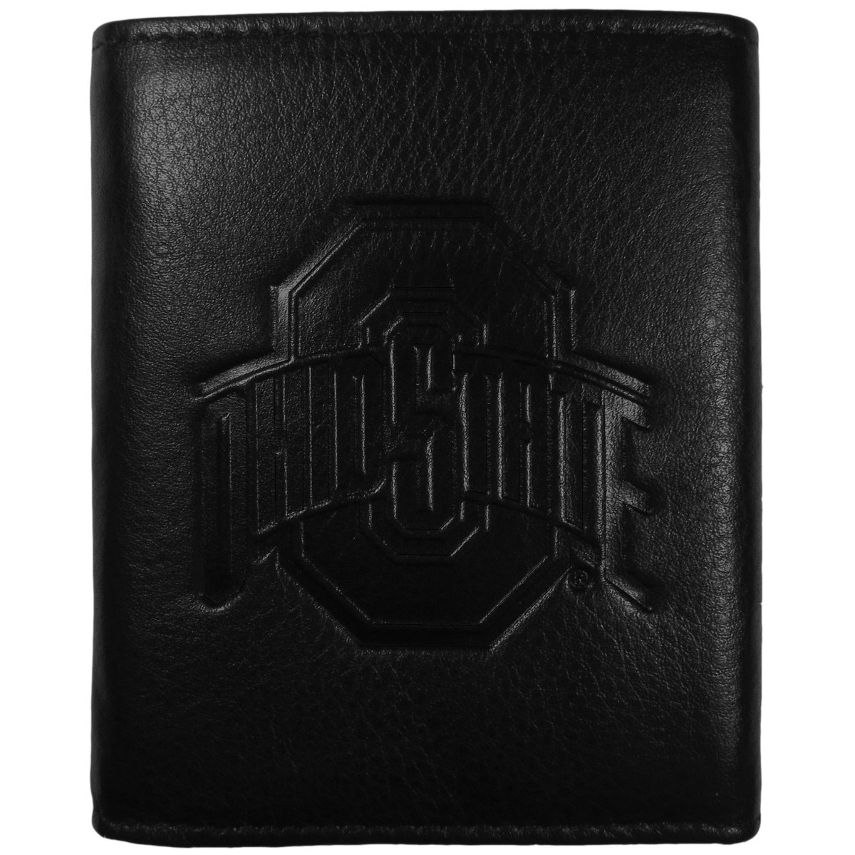 Ohio State Buckeyes Leather Tri-fold Wallet - Black - Compact Design - Embossed Logo