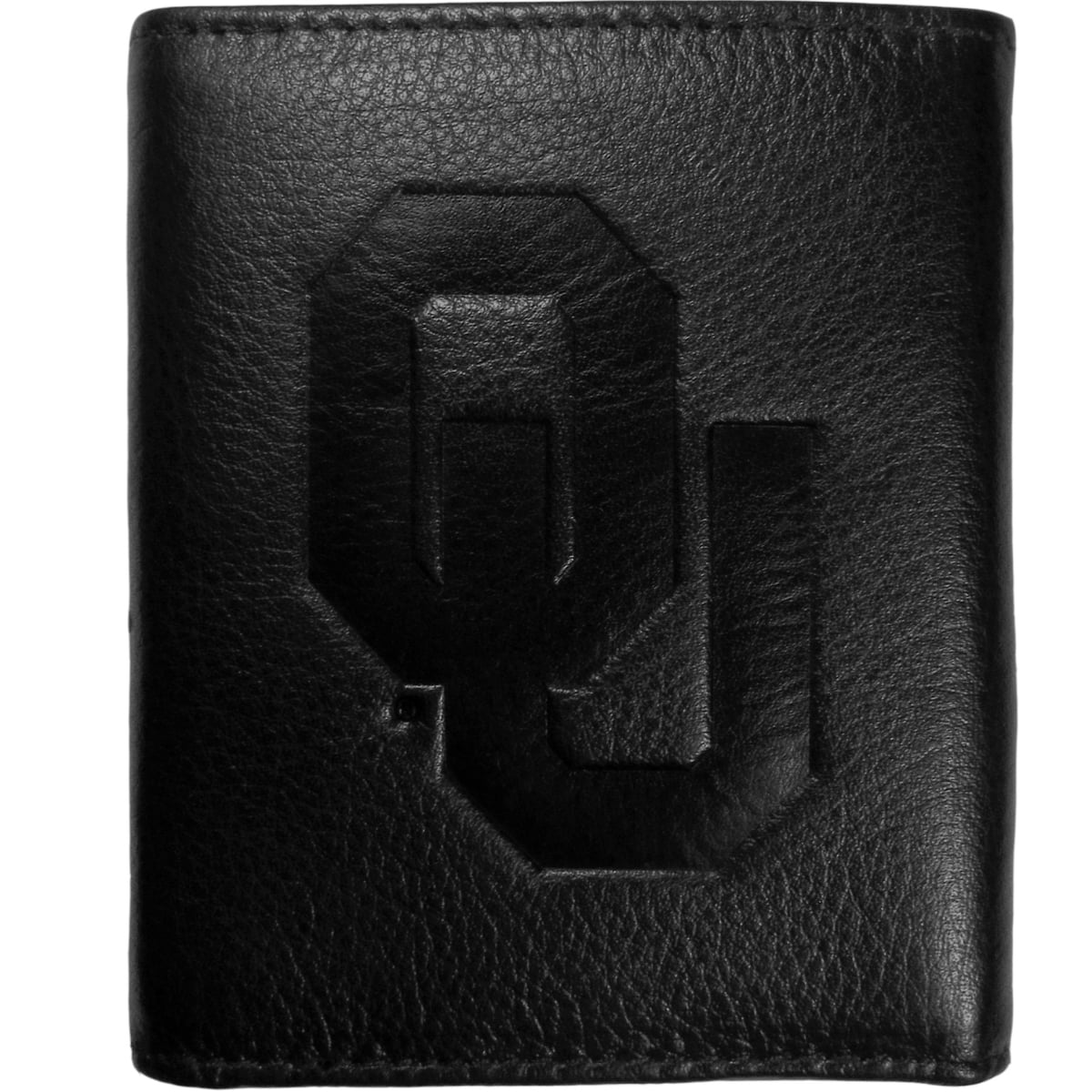 Oklahoma Sooners Leather Tri-fold Wallet - Black - Men's Accessory - Embossed Logo