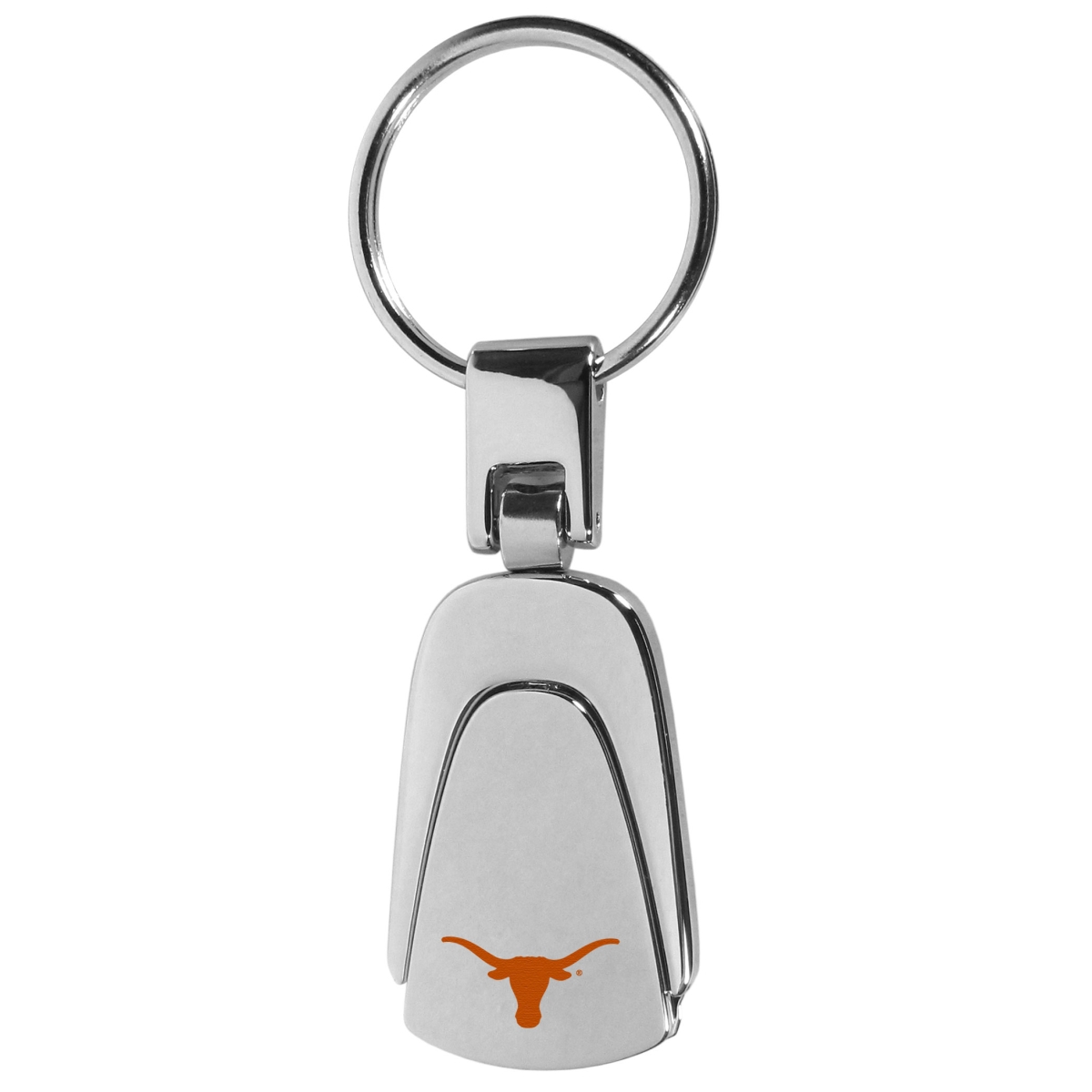 Texas Longhorns Steel Teardrop Key Chain - Silver - Unisex - NCAA Licensed