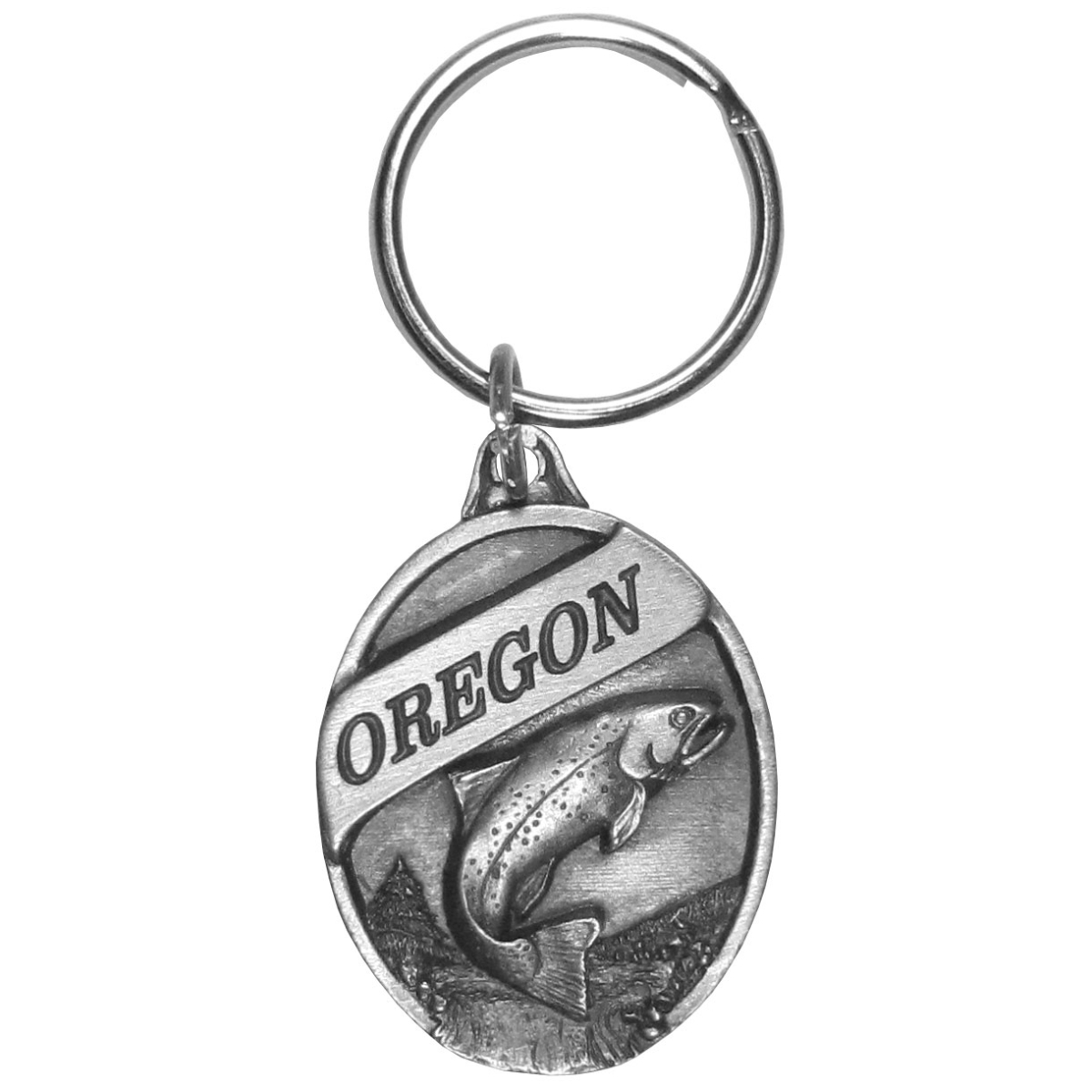 Siskiyou  Oregon Trout Antiqued Keyring - One Size