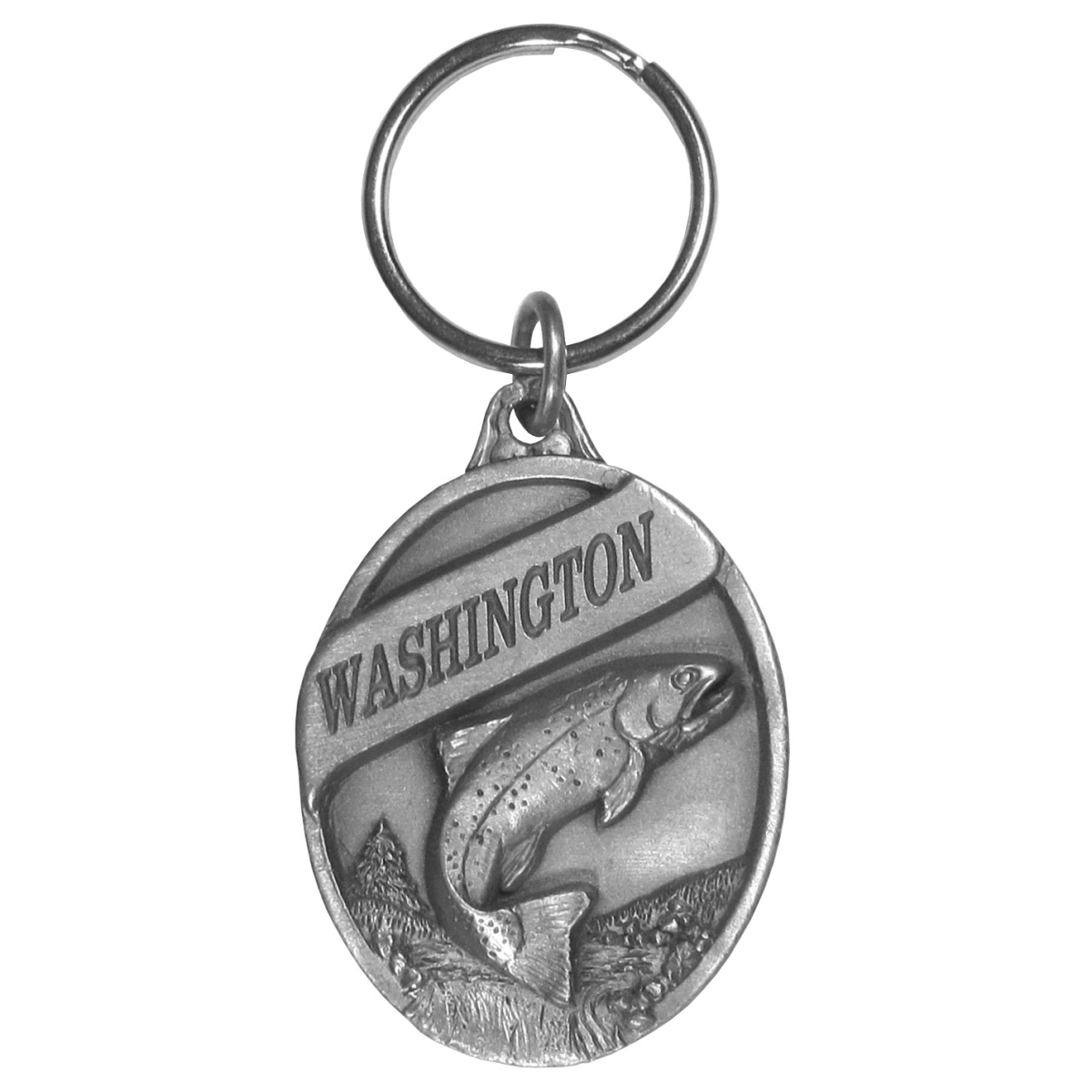 Siskiyou RK104 Washington Trout Antiqued Keyring - One Size