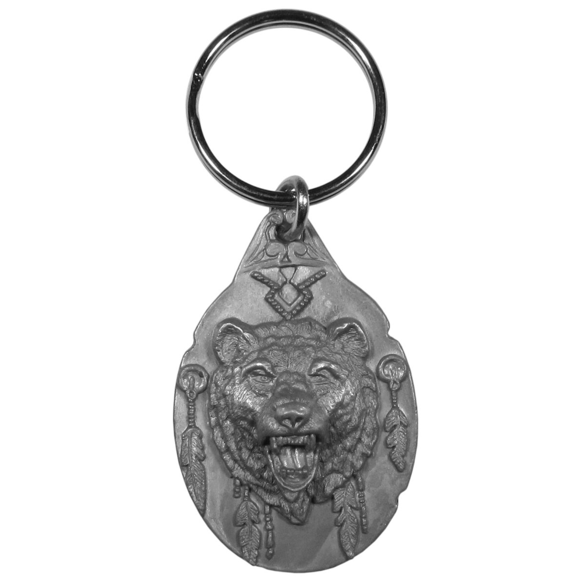 Picture of Siskiyou KR145 Bear Head Shield Antiqued Key Chain - One Size