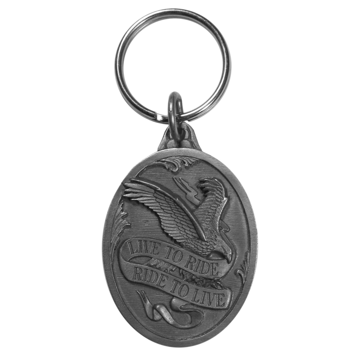 Picture of Siskiyou KR207 Live To Ride Motorcycle Antiqued Metal Key Chain - One Size