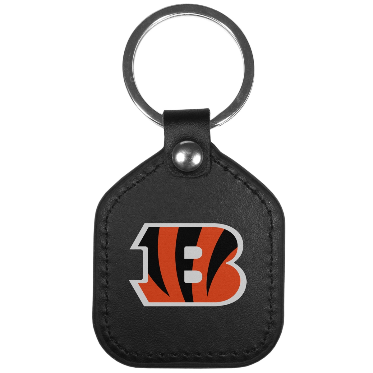 Siskiyou FLKP010 Unisex NFL Cincinnati Bengals Leather Square Key Chain - One Size